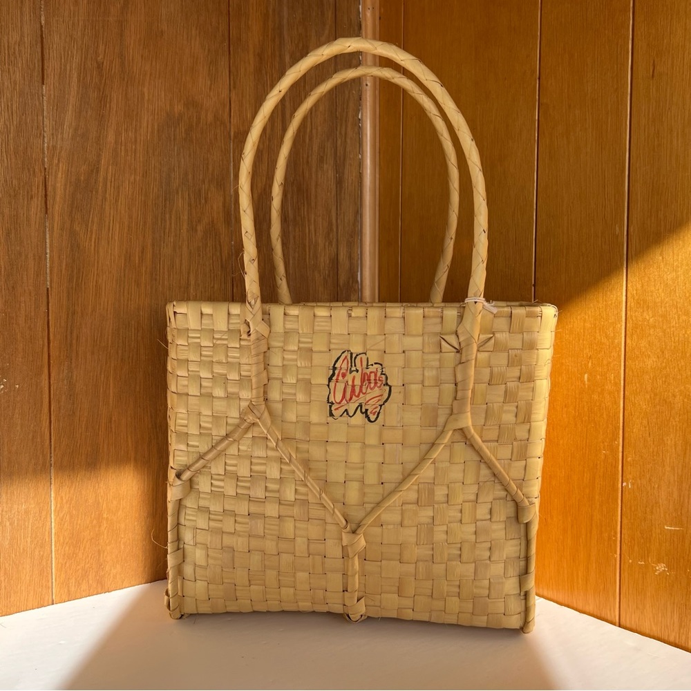 Vintage Cuba Straw Beach Tote